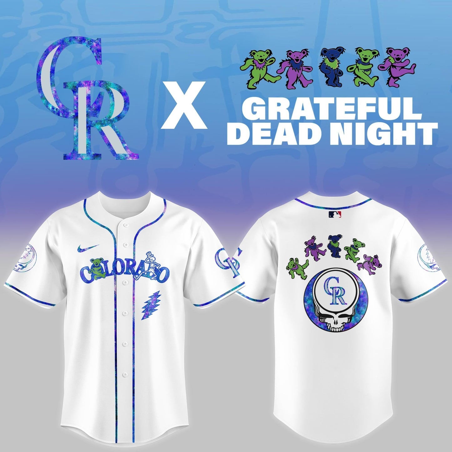 Colorado 2025 Grateful Dead Night Limited Edition Baseball Jersey MLBGD29