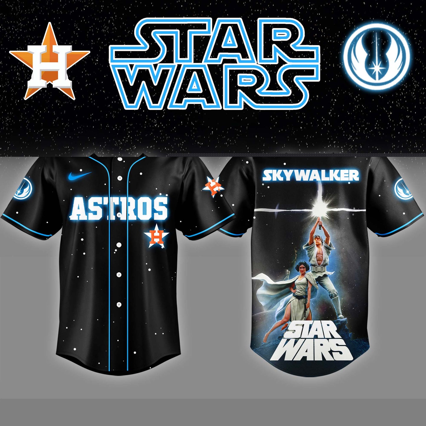 HOU x Stars Wars Luke Skywalker Game Night Baseball Jersey Editions Limited v4 - Printed