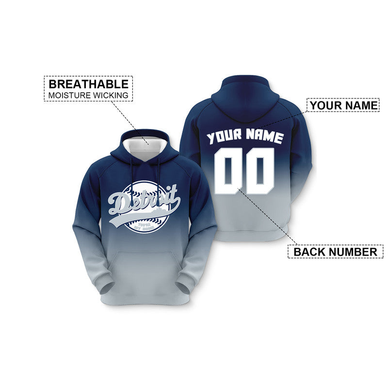 Custom Sports Pullover Sweatshirt Baseball City Detroit You're My Home Split Fashion Hoodie