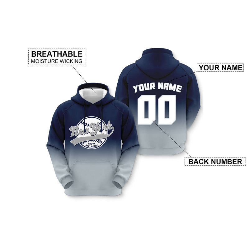 Custom Sports Pullover Sweatshirt Baseball City New York You're My Home Split Fashion Hoodie1