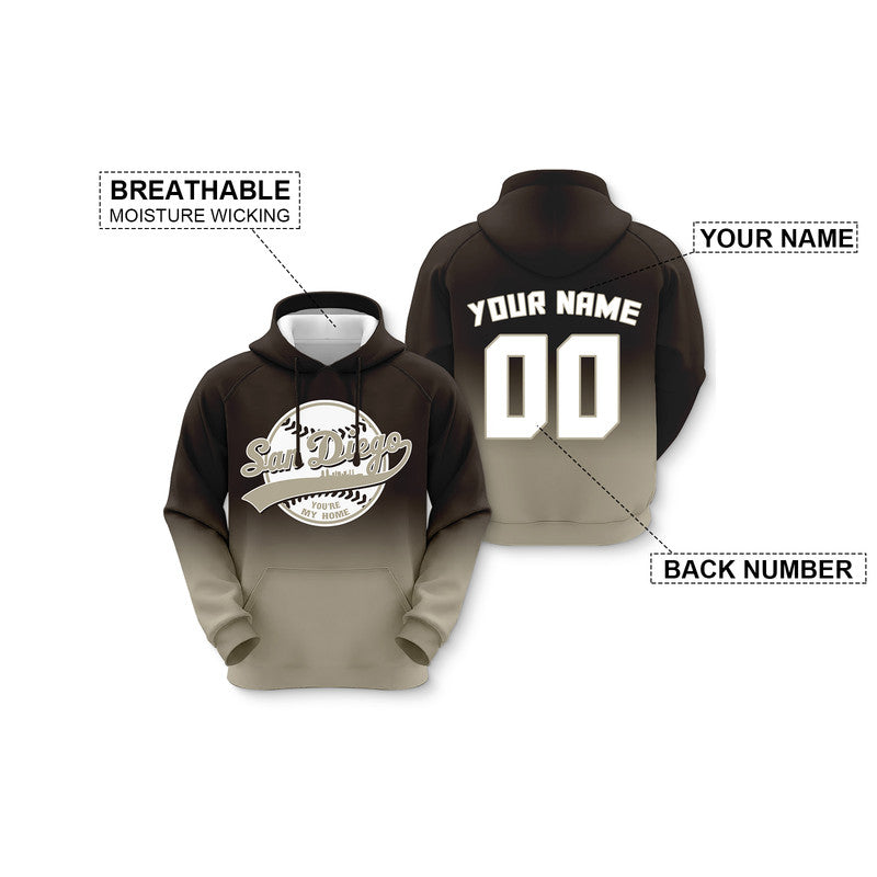 Custom Sports Pullover Sweatshirt Baseball City San Diego You're My Home Split Fashion Hoodie