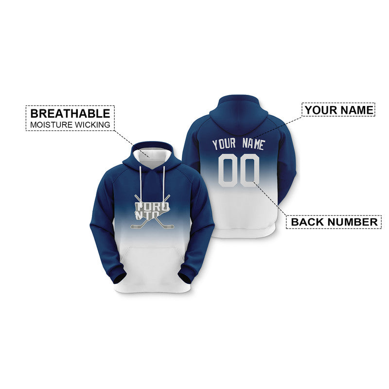 Custom Sports Pullover Sweatshirt Hockey Split Map Toronto Fashion Hoodie
