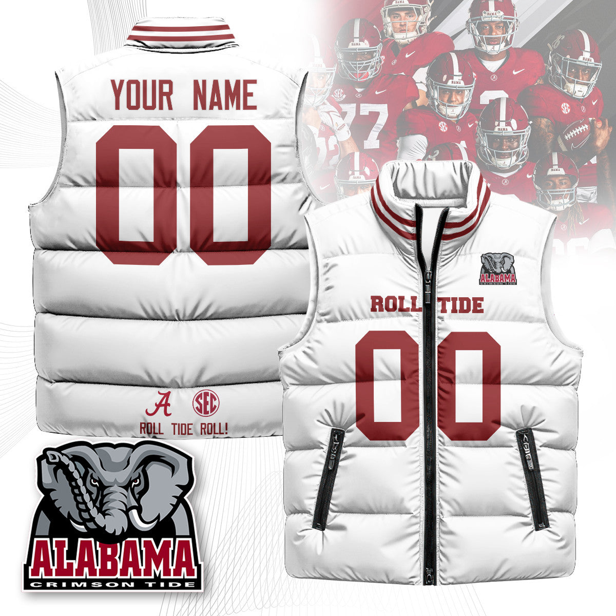 Custom BAMA Unisex Puffer Vest