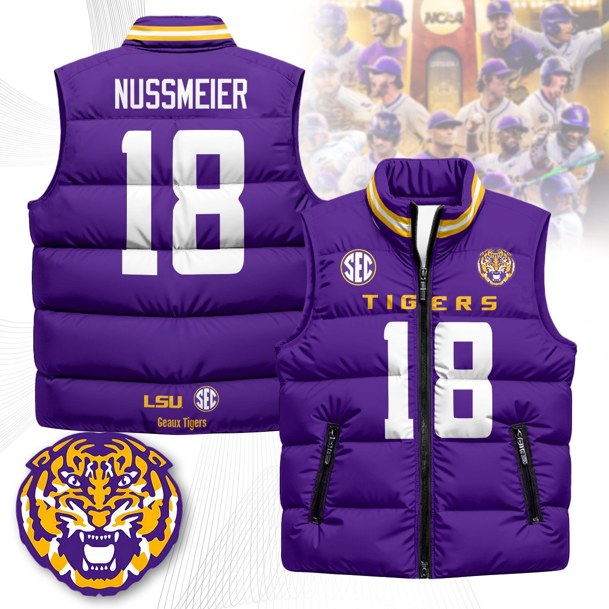LSU Unisex Puffer Vest