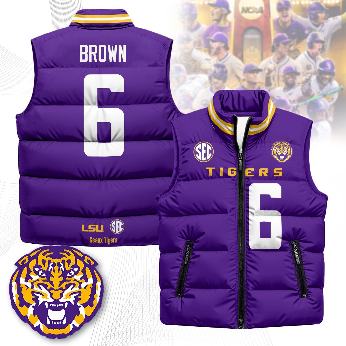 LSU Unisex Puffer Vest
