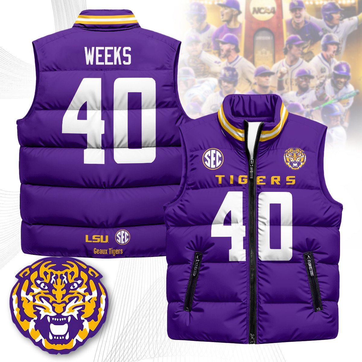 LSU Unisex Puffer Vest