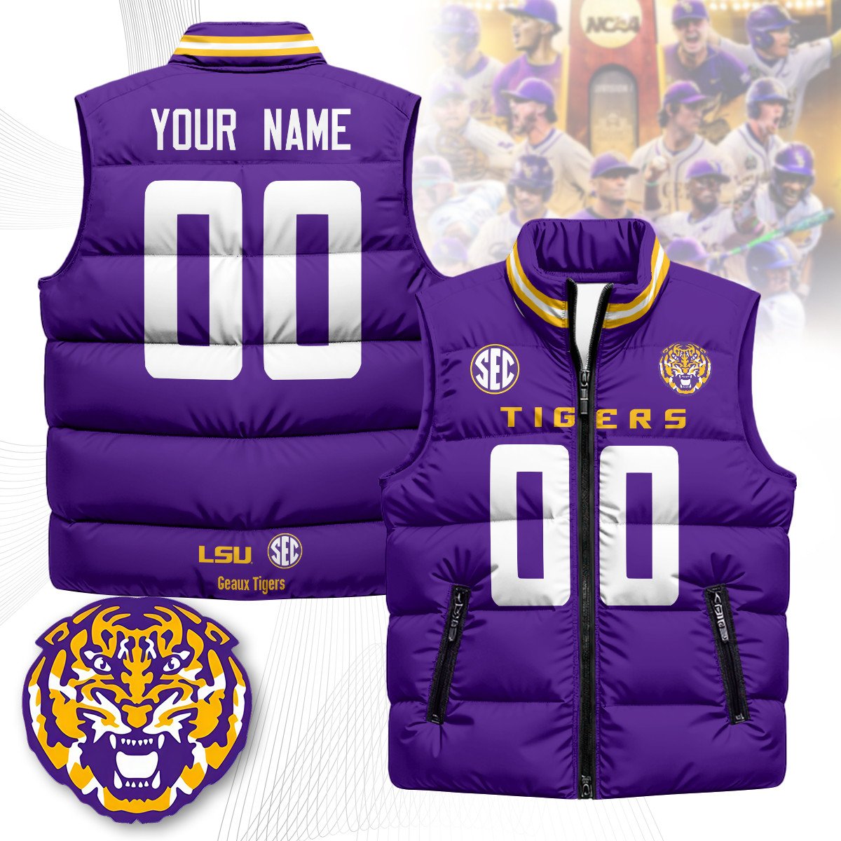 LSU Unisex Puffer Vest
