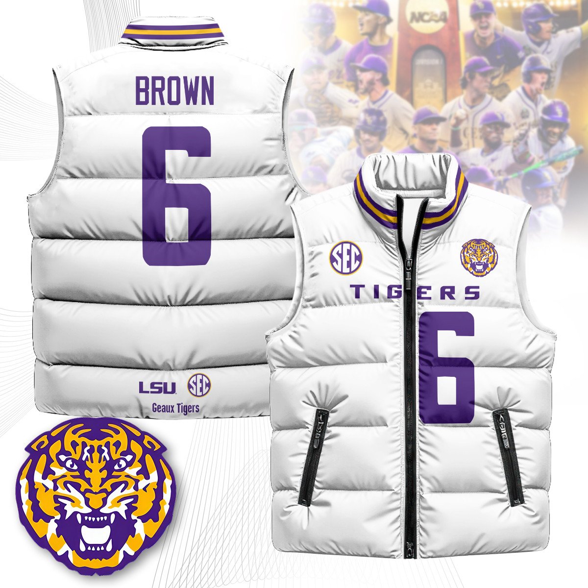 LSU Unisex Puffer Vest