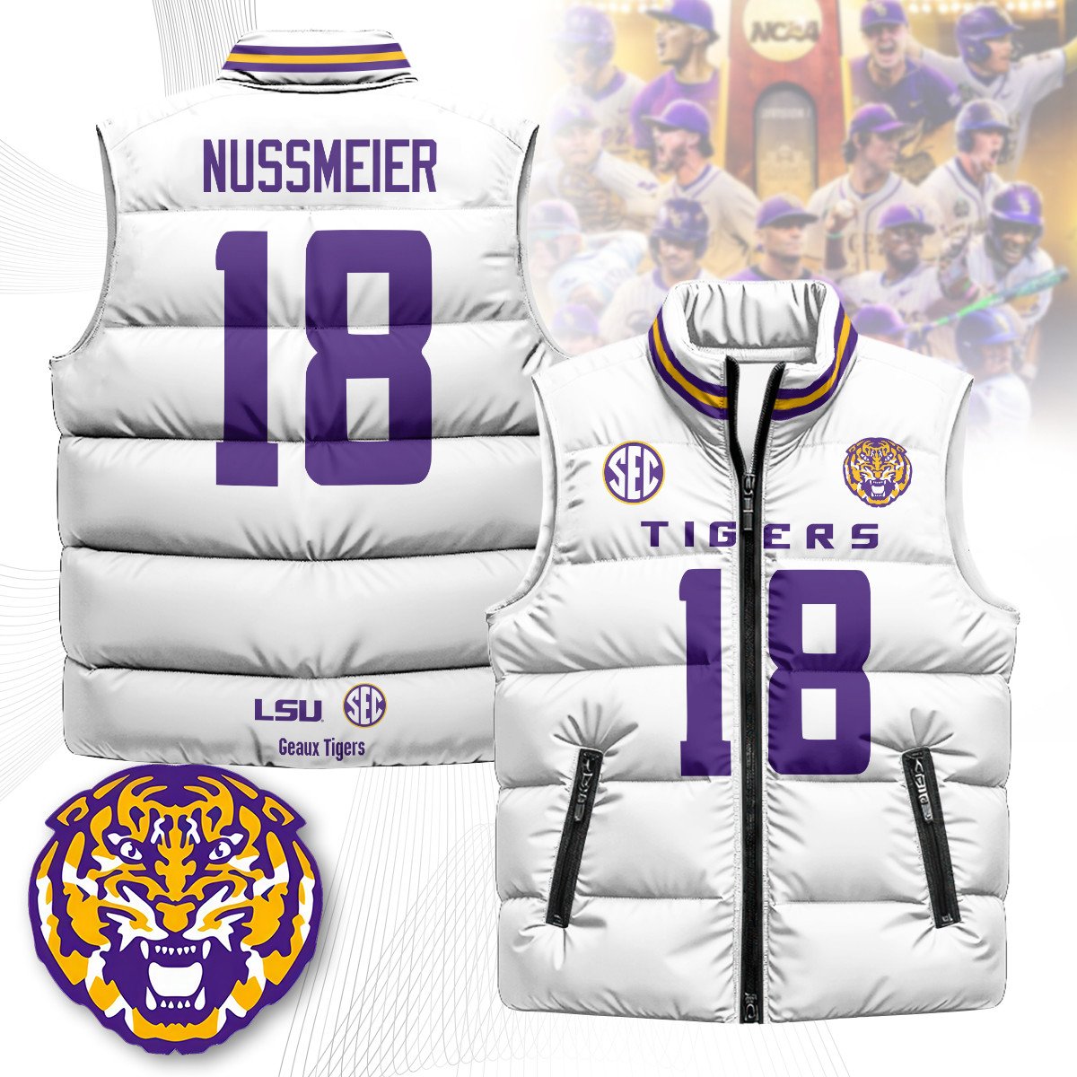 LSU Unisex Puffer Vest