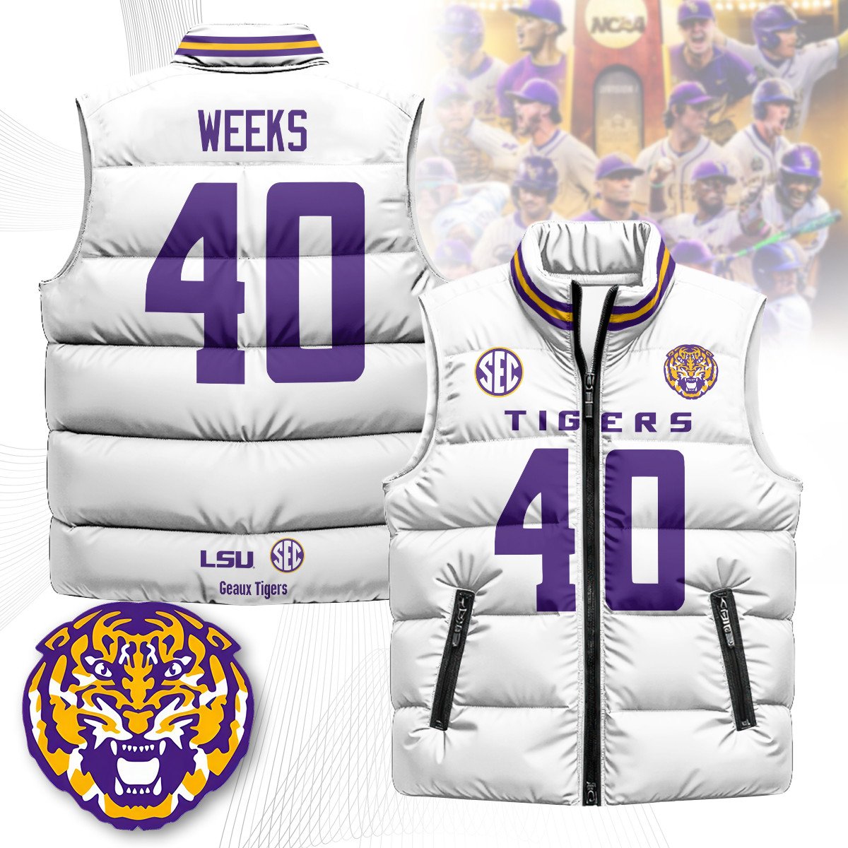 LSU Unisex Puffer Vest