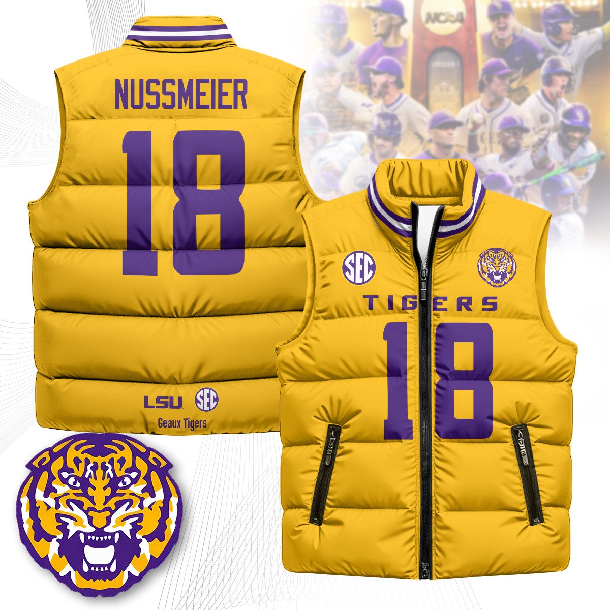 LSU Unisex Puffer Vest