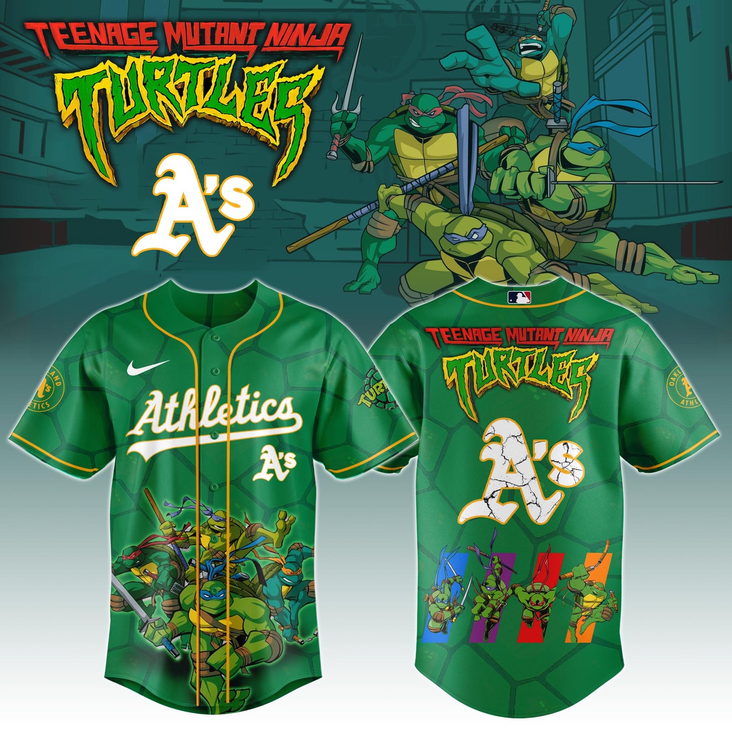 OAK x Ninja Turtles Night Game Limited Edition Printed Jersey 2025