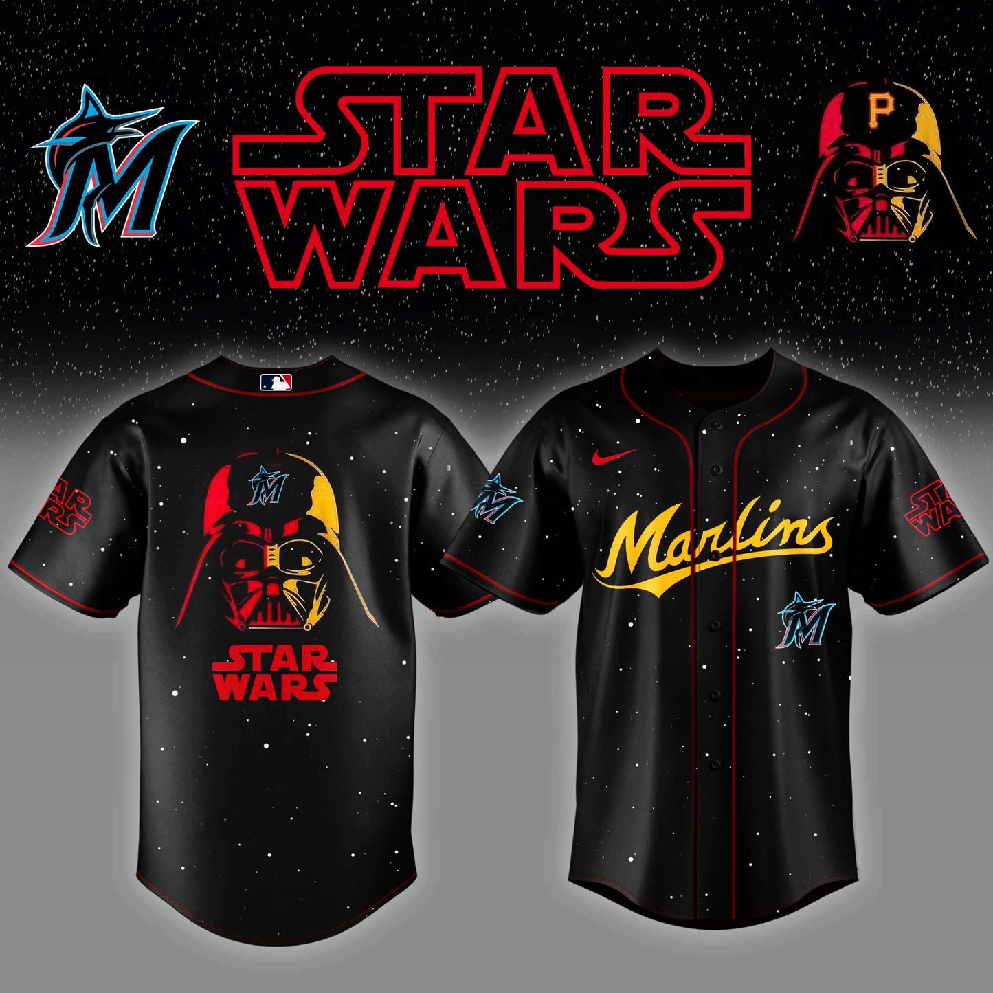 MIA x Stars Wars Night Baseball Jersey Editions Limited - Printed