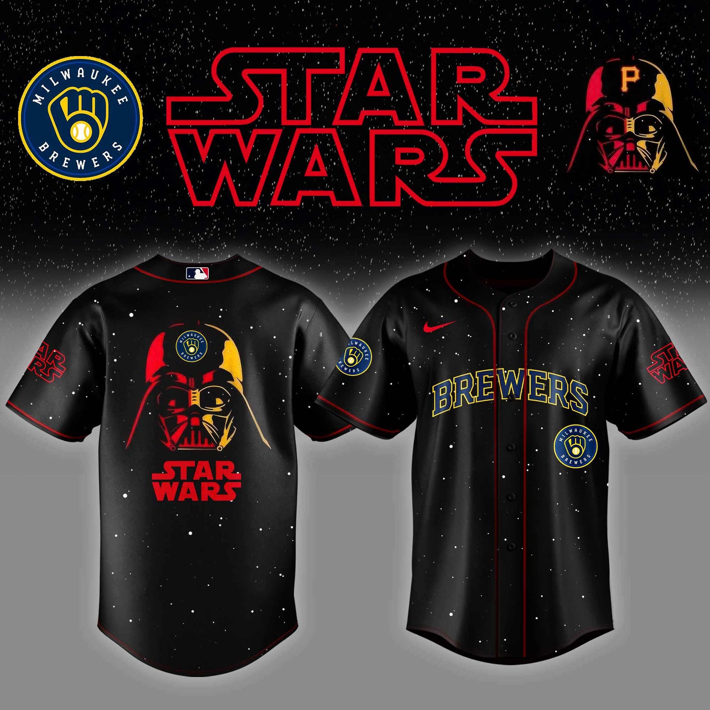 MIL x Stars Wars Night Baseball Jersey Editions Limited - Printed