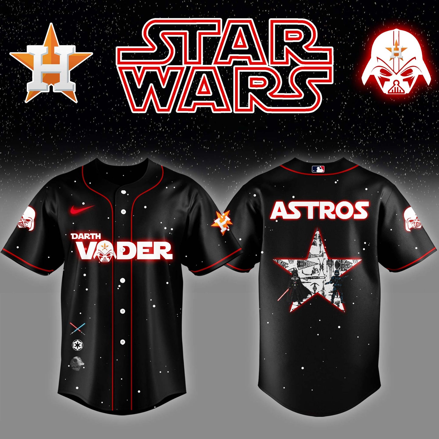 HOU x Stars Wars Darth Vader Night Baseball Jersey Editions Limited v2 - Printed
