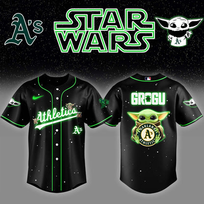 Athletics x Stars Wars Grogu Night Baseball Jersey Editions Limited v3 - Printed