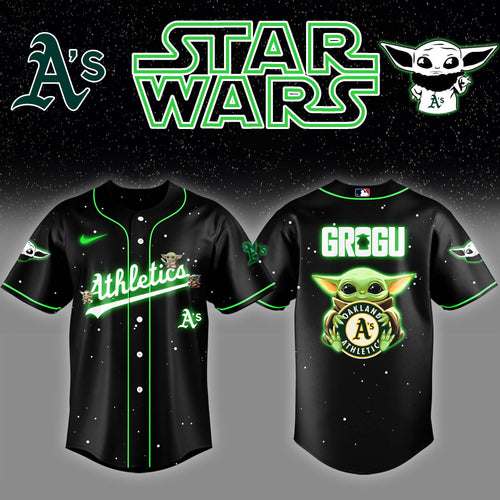 Athletics x Stars Wars Grogu Night Baseball Jersey Editions Limited v3 - Printed