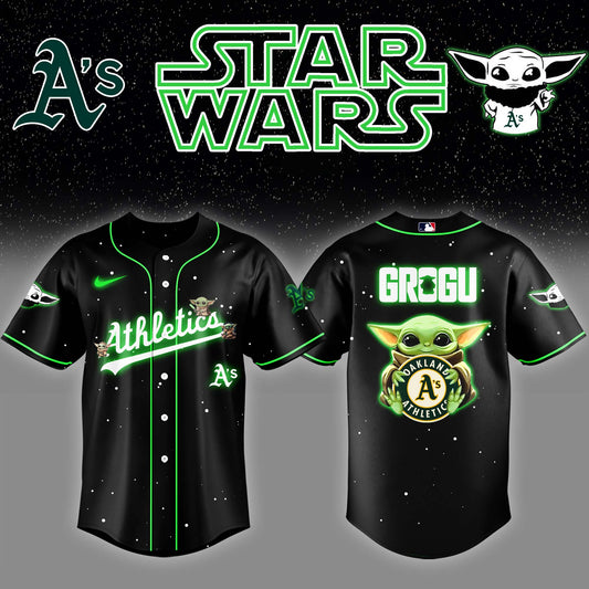Athletics x Stars Wars Grogu Night Baseball Jersey Editions Limited v3 - Printed