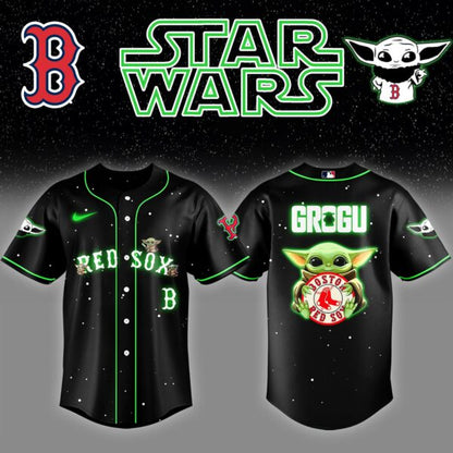 BOS x Stars Wars Grogu Night Baseball Jersey Editions Limited v3 - Printed