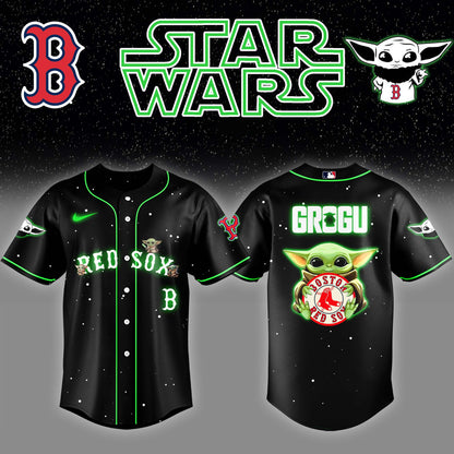 BOS x Stars Wars Grogu Night Baseball Jersey Editions Limited v3 - Printed