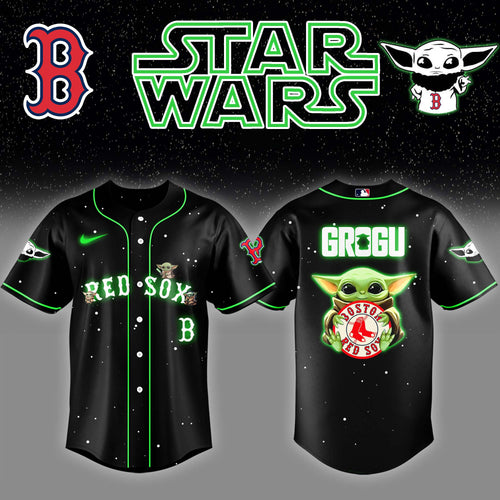 BOS x Stars Wars Grogu Night Baseball Jersey Editions Limited v3 - Printed