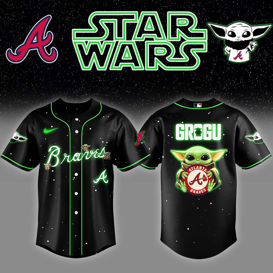 ATL  x Stars Wars Grogu Night Baseball Jersey Editions Limited  v3 - Printed