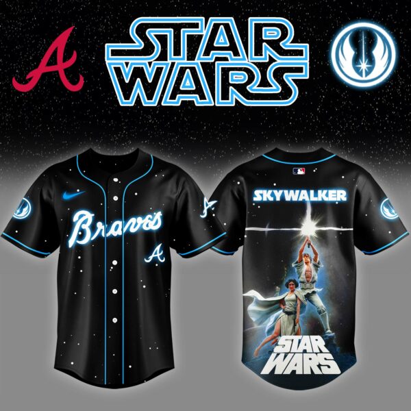 ATL  x Stars Wars Luke Skywalker Game Night Baseball Jersey Editions Limited  v4 - Printed