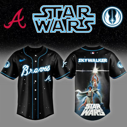 ATL  x Stars Wars Luke Skywalker Game Night Baseball Jersey Editions Limited  v4 - Printed