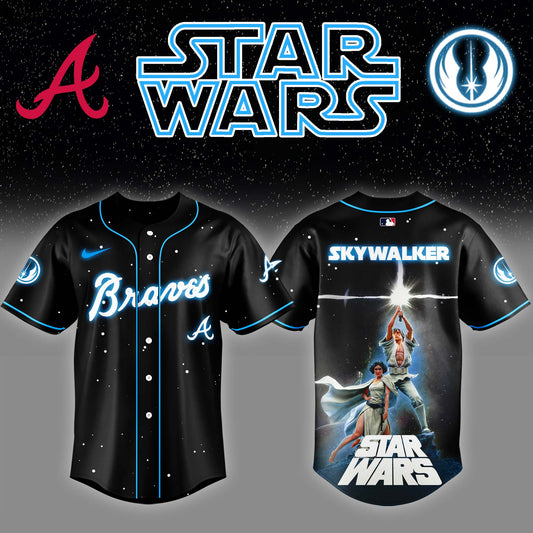 ATL  x Stars Wars Luke Skywalker Game Night Baseball Jersey Editions Limited  v4 - Printed