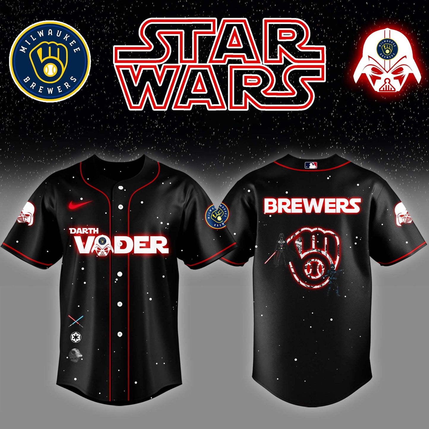 MIL x Stars Wars Dead Vander Night Baseball Jersey Editions Limited v2 - Printed