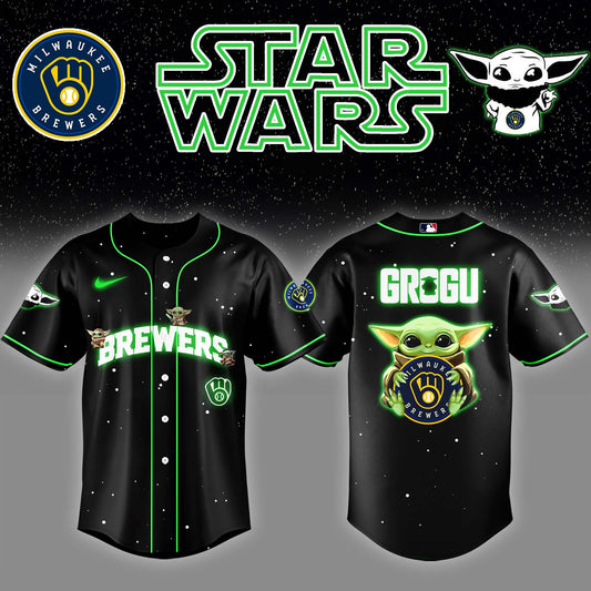 MIL x Stars Wars Grogu Night Baseball Jersey Editions Limited v3 - Printed