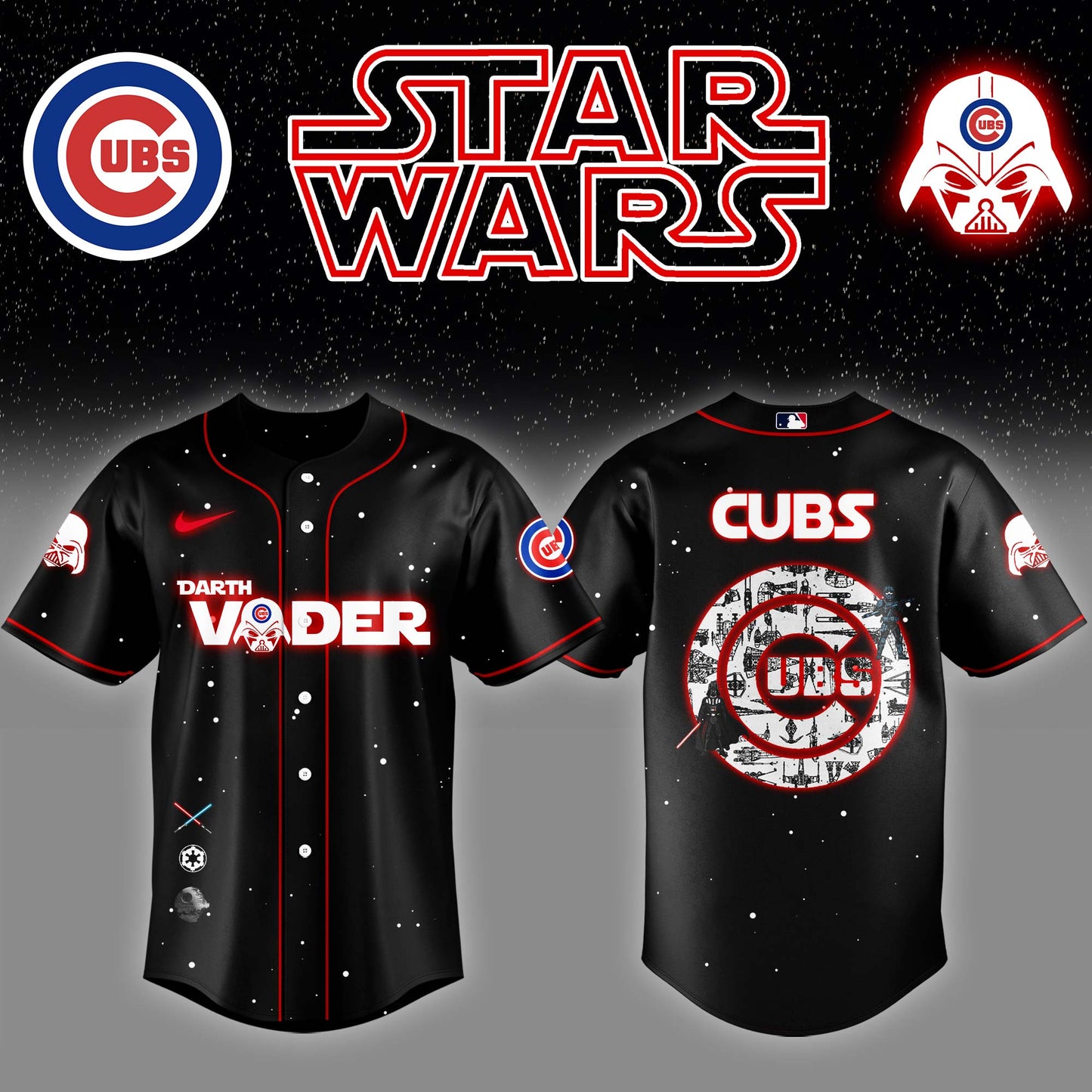 CHC x Stars Wars Darth Vader Night Baseball Jersey Editions Limited v2 - Printed