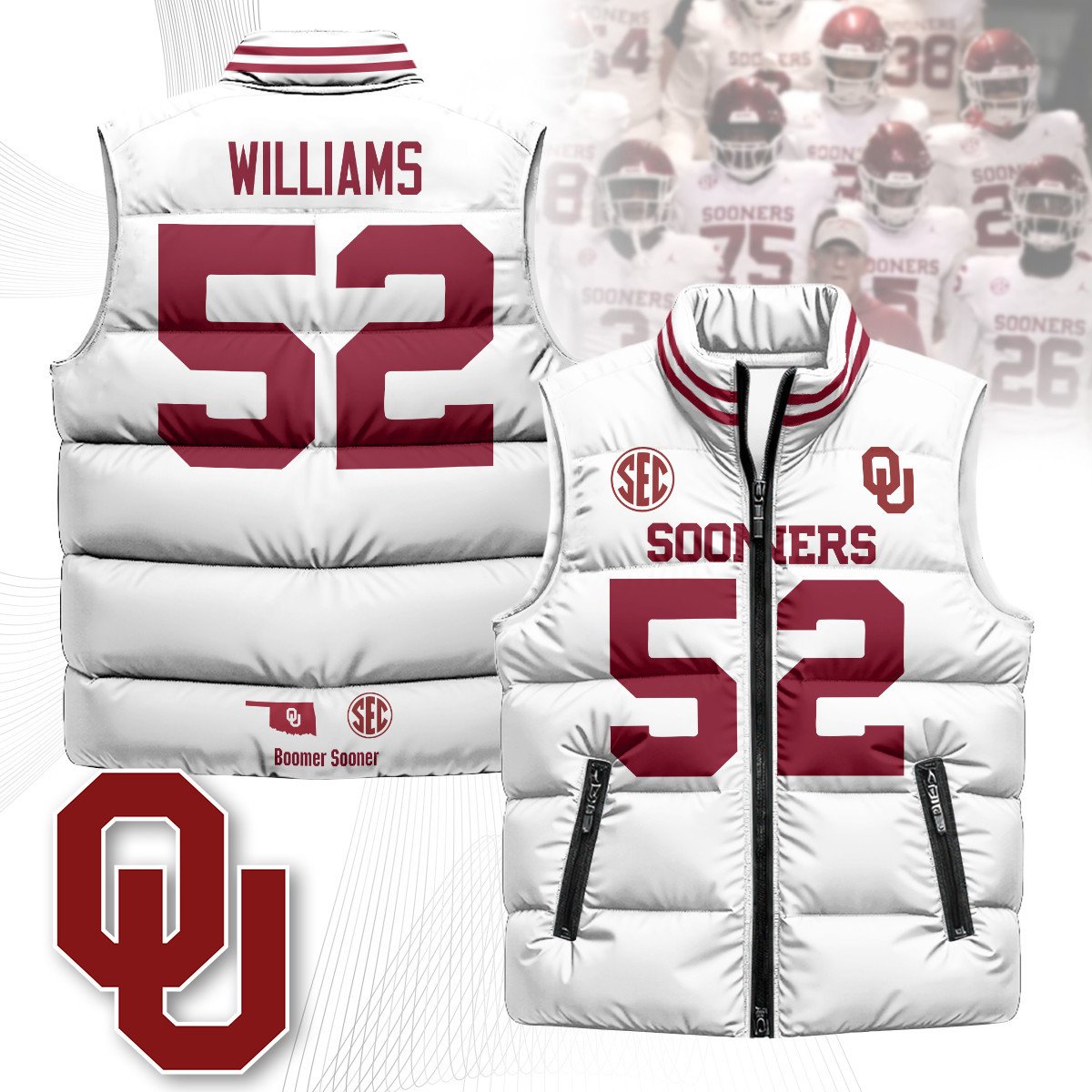 OU Unisex Puffer Vest