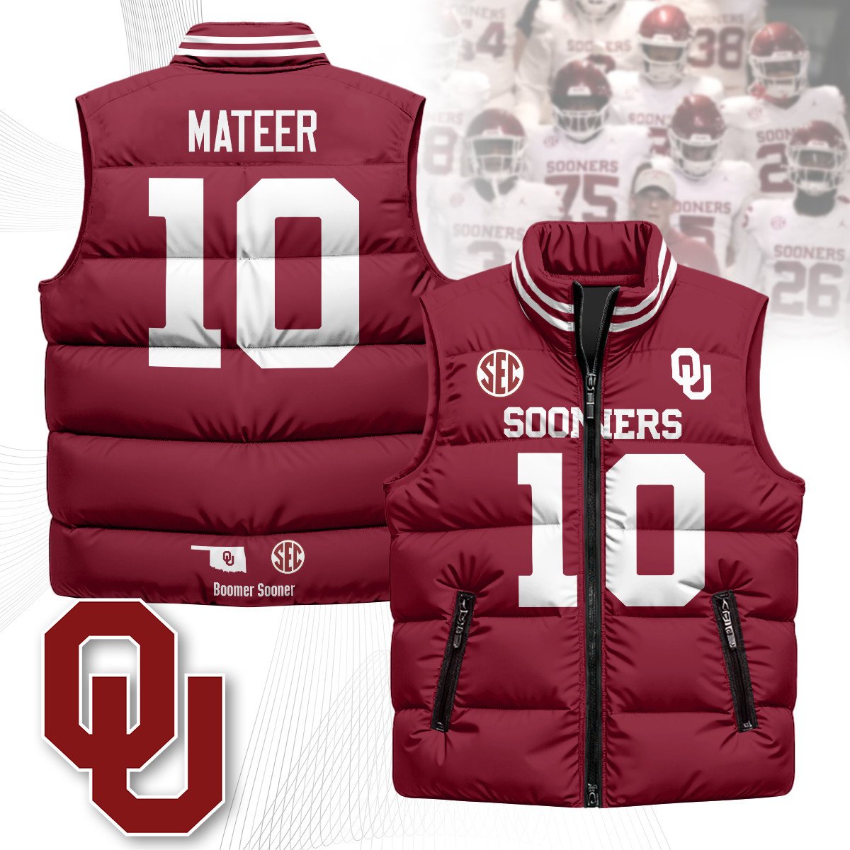 OU Unisex Puffer Vest