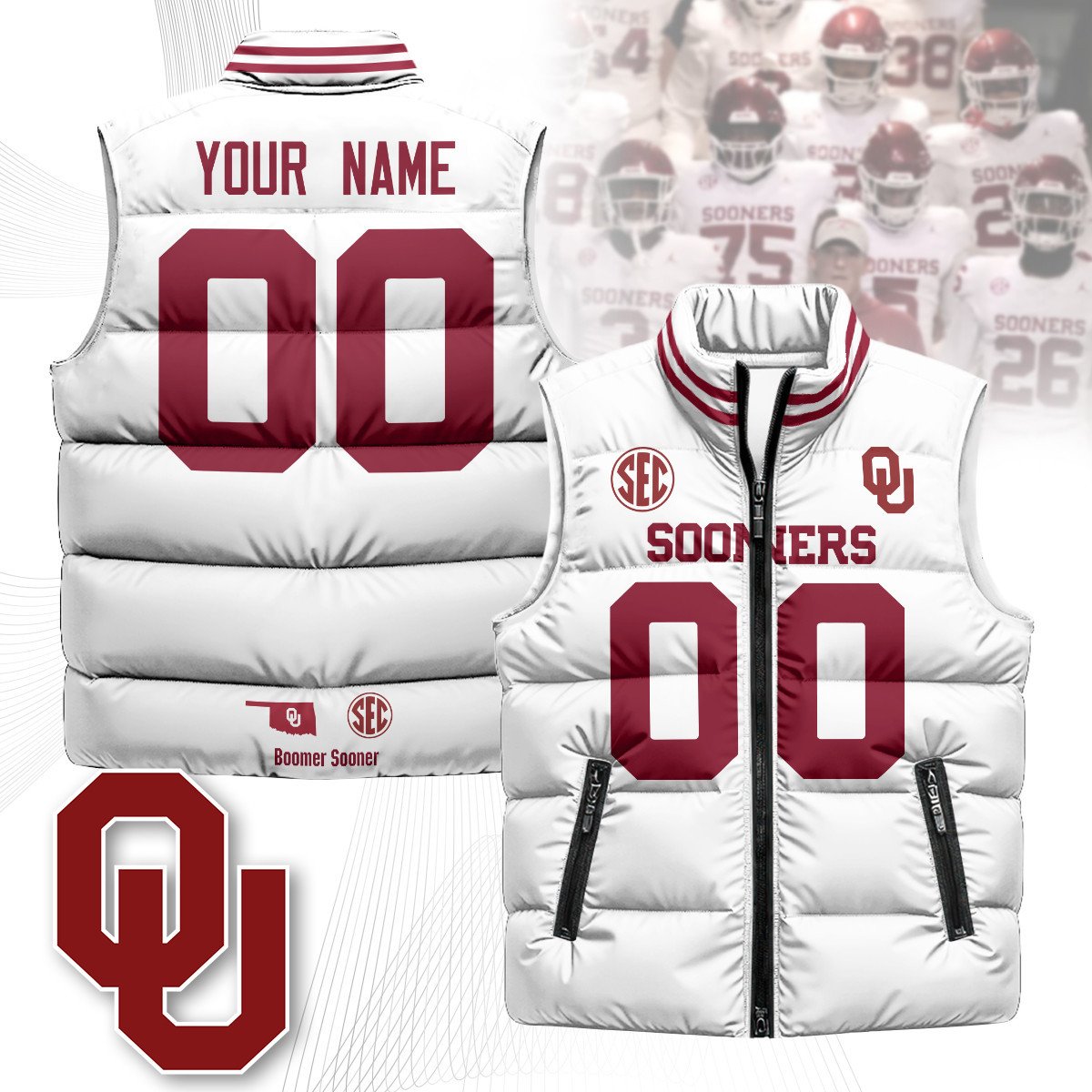 OU Unisex Puffer Vest