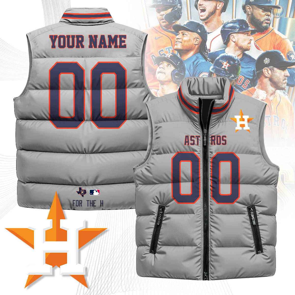HOU Custom Unisex Puffer Vest