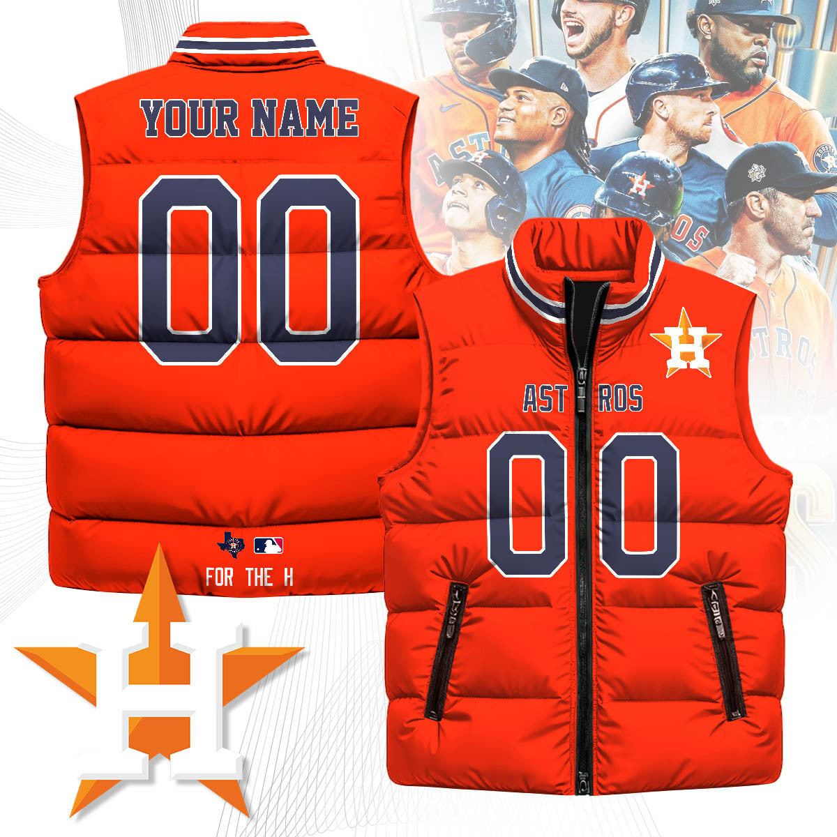 HOU Custom Unisex Puffer Vest