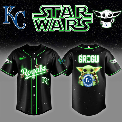 KC x Stars Wars Grogu Night Baseball Jersey Editions Limited v3 - Printed