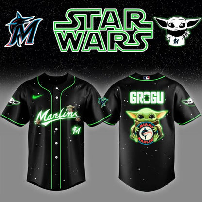 MIA x Stars Wars Grogu Night Baseball Jersey Editions Limited v3 - Printed