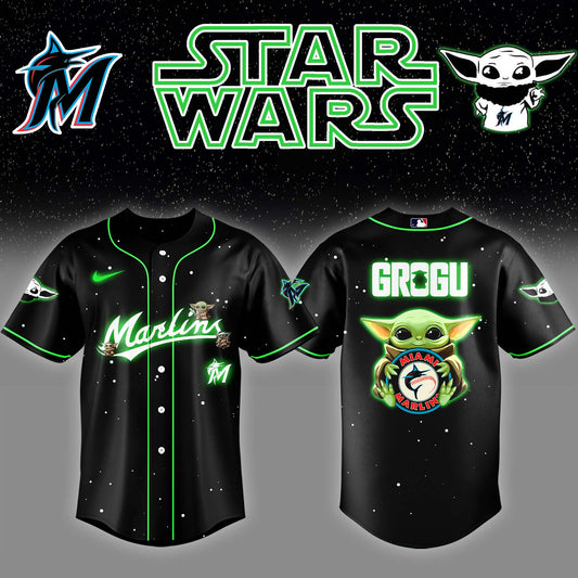 MIA x Stars Wars Grogu Night Baseball Jersey Editions Limited v3 - Printed