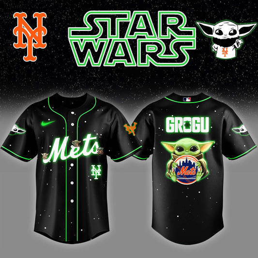 NYM x Stars Wars Grogu Night Baseball Jersey Editions Limited v3 - Printed