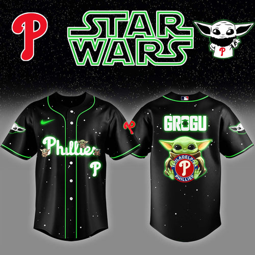 PHI x Stars Wars Grogu Night Baseball Jersey Editions Limited v3 - Printed
