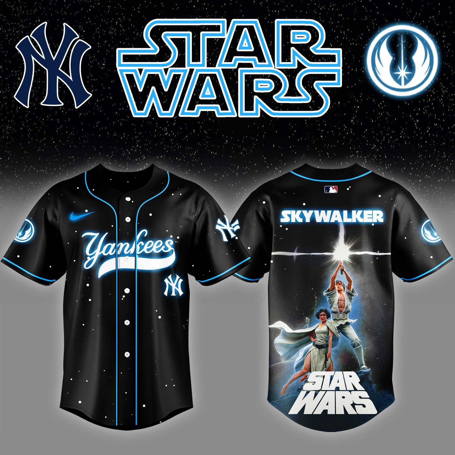 NYY x Stars Wars Luke Skywalker Game Night Baseball Jersey Editions Limited v4 - Printed