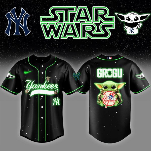 NYY x Stars Wars Grogu Night Baseball Jersey Editions Limited v3 - Printed