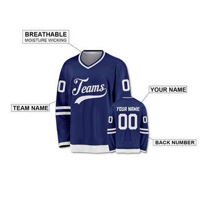 Custom Royal White Authentic Hockey Jersey