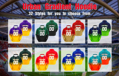 Custom Aqua White-Orange Sports Pullover  Sweatshirt Split  Fashion Football Hoodie