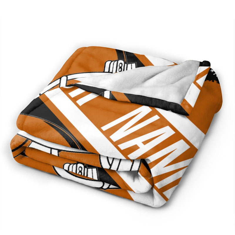 Custom Football Texas Fleece Throw Blanket With Name Number for Fans Gifts