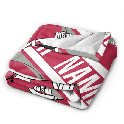 Custom Football Ohio Fleece Throw Blanket With Name Number for Fans Gifts