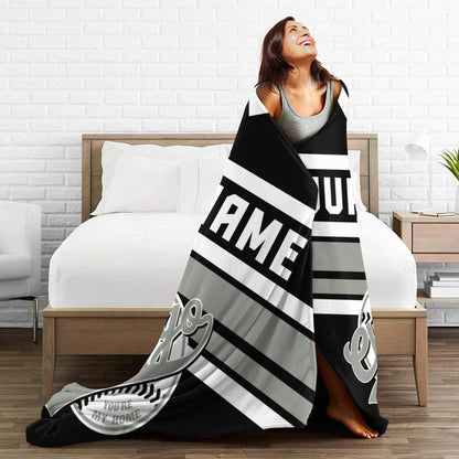 Custom Baseball Chicago   Fleece Throw Blanket With Name Number for Fans Gifts1