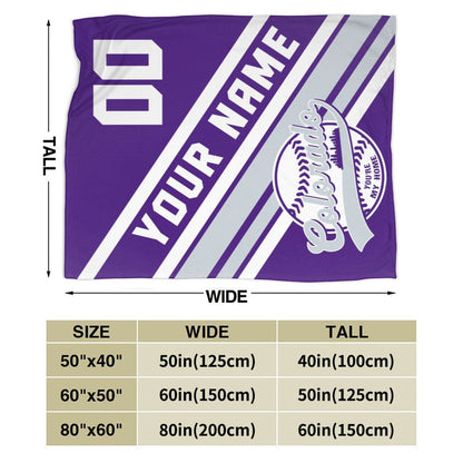 Custom Baseball Colorado  Fleece Throw Blanket With Name Number for Fans Gifts